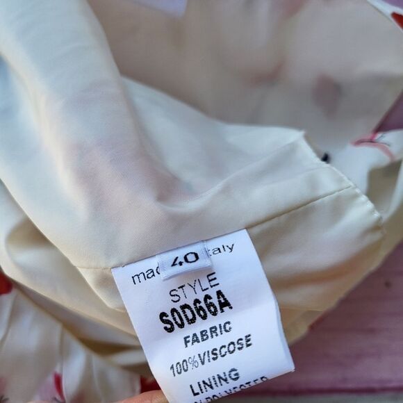 Ainea White Butterfly Print Gathered Flounce‎ Ruffle Mini Dress Size IT40/S US - Picture 6 of 7